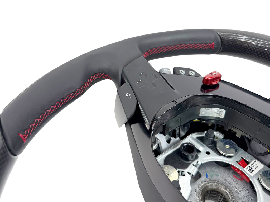 FERRARI 12-CILINDRI CARBON LED STEERING WHEEL BLACK/ RED STITCHING