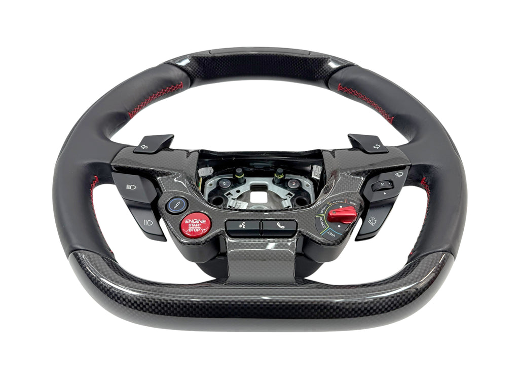 FERRARI PORTOFINO M CARBON + LED STEERING WHEEL BLACK/ RED STITCHING 770680