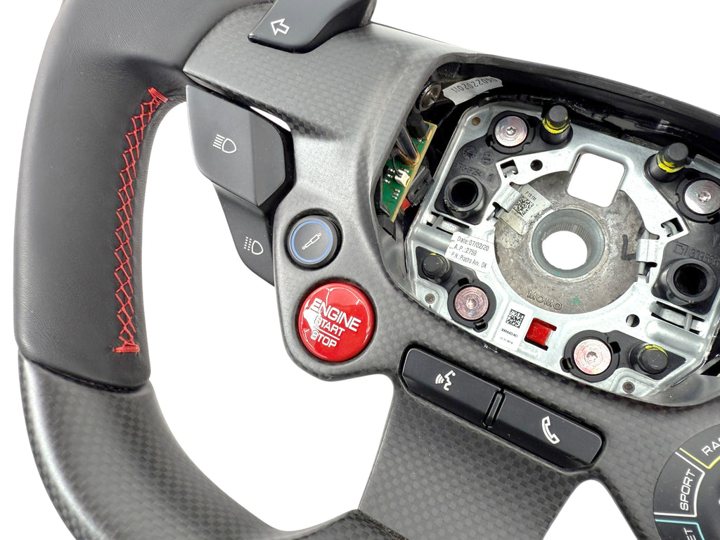 FERRARI 812 MATT CARBON + LED STEERING WHEEL BLACK/ RED STITCHING 337540