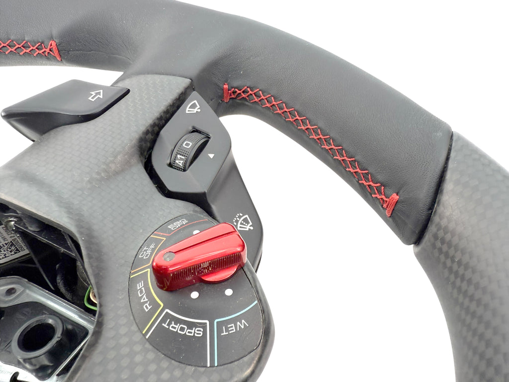 FERRARI 812 MATT CARBON + LED STEERING WHEEL BLACK/ RED STITCHING 337540