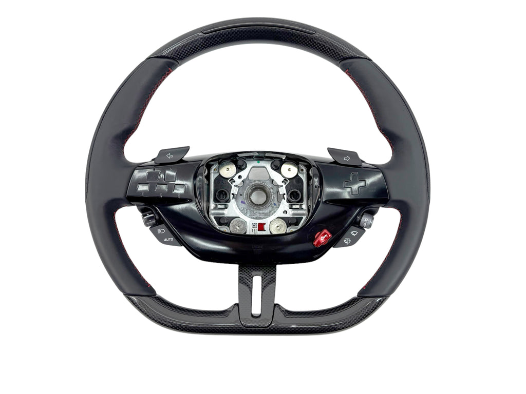 FERRARI 12-CILINDRI CARBON LED STEERING WHEEL BLACK/ RED STITCHING