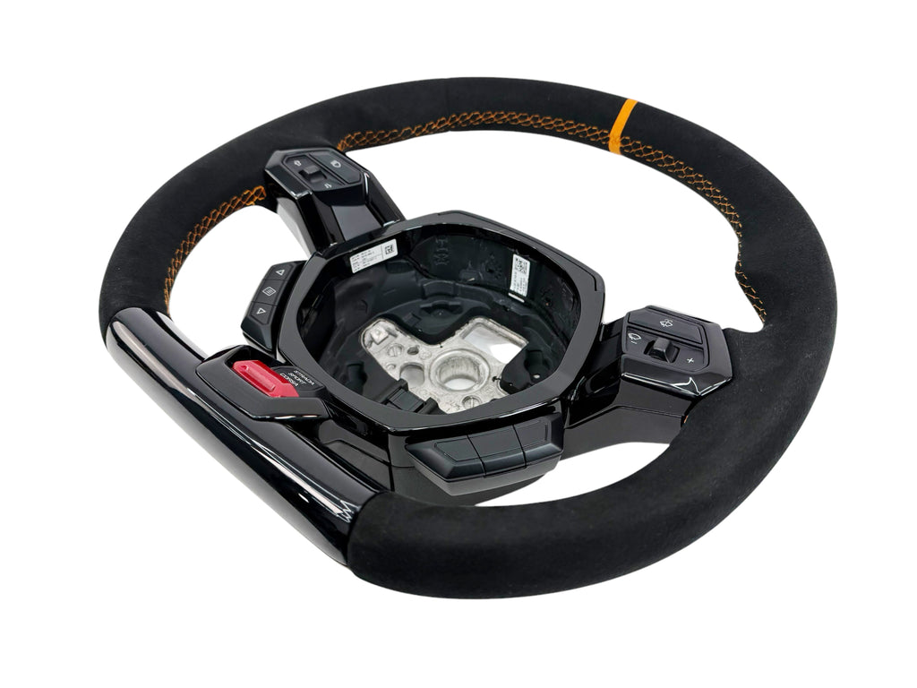 LAMBORGHINI HURACAN PERFORMANTE ALCANTARA STEERING WHEEL (WITHOUT CRUISE CONTROL) - ORANGE  4T0419091BC