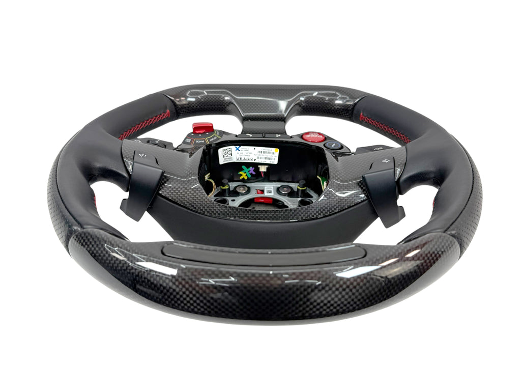 FERRARI PORTOFINO M CARBON + LED STEERING WHEEL BLACK/ RED STITCHING 770680