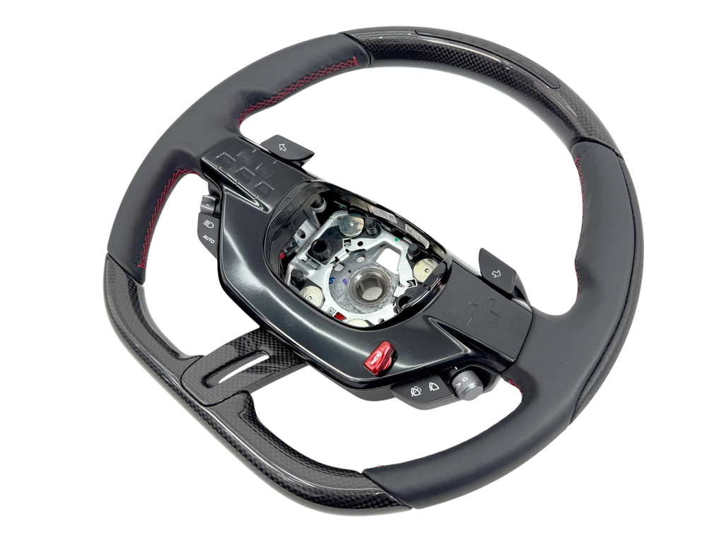 FERRARI 12-CILINDRI CARBON LED STEERING WHEEL BLACK/ RED STITCHING