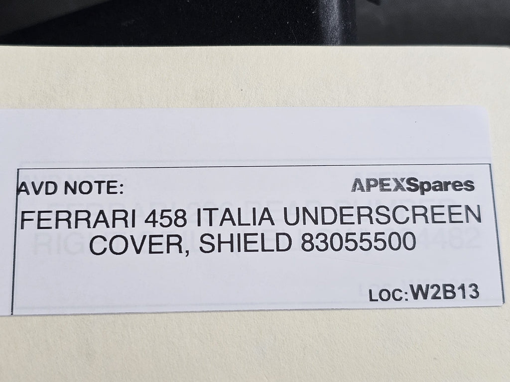 FERRARI 458 ITALIA,UNDERSCREEN,COVER,SHIELD,P/N 83055500