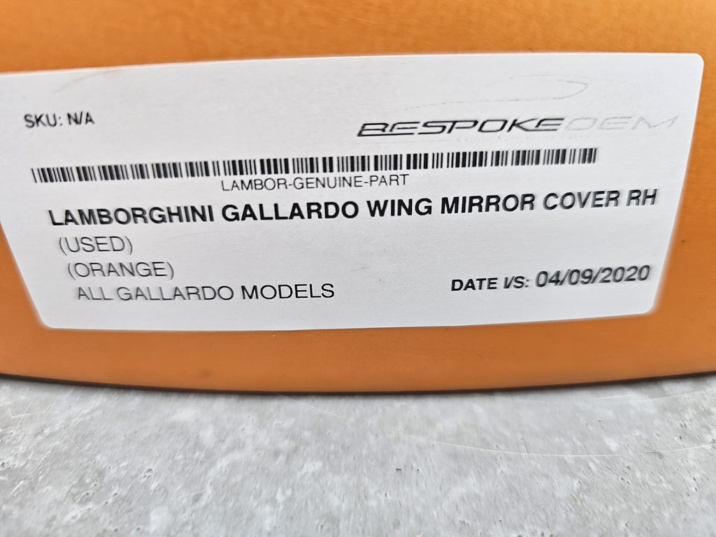 LAMBORGHINI GALLARDO MIRROR HOUSING SINGLE RIGHT ORANGE USED LB10320002