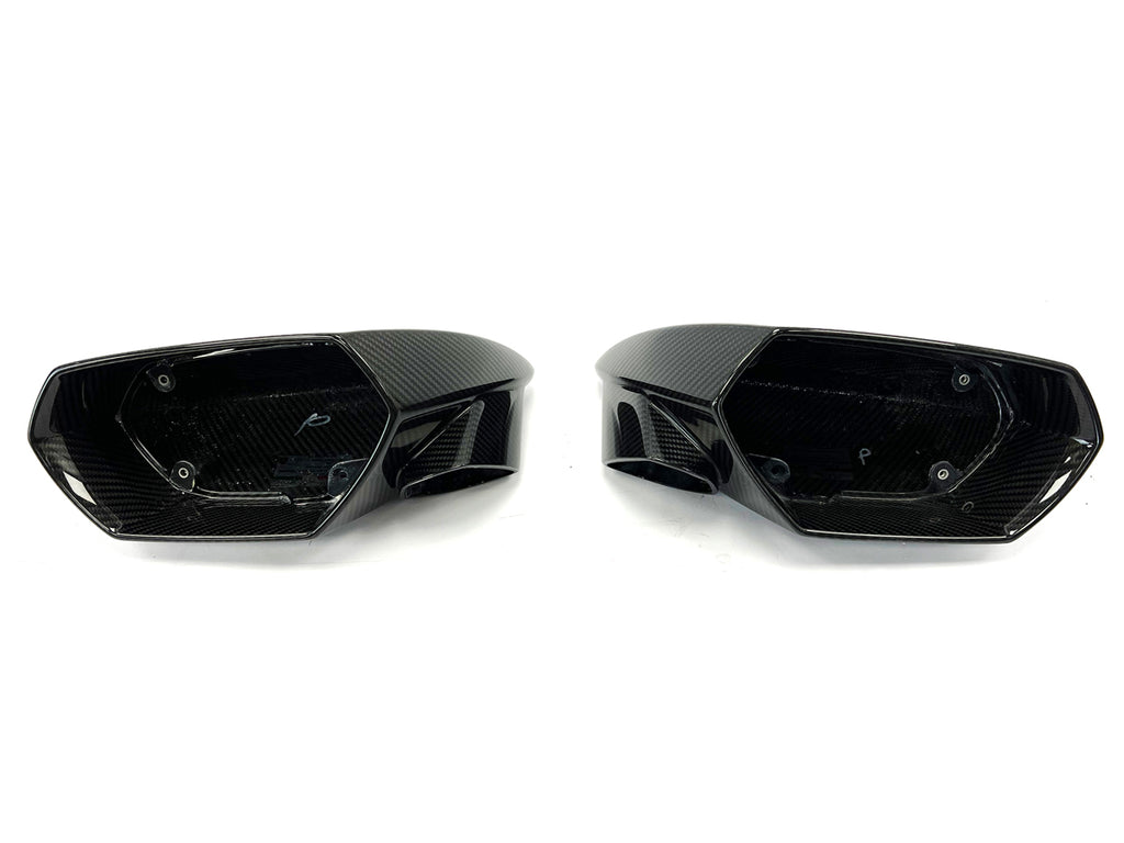 GENUINE LAMBORGHINI HURACAN STO GLOSS CARBON FIBRE WING MIRROR CAPS SET 4T0898820J