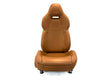 Load image into Gallery viewer, FERRARI F12 FRONT RIGHT COMFORT SEAT IN TAN LEATHER WITH WHITE STITCHING