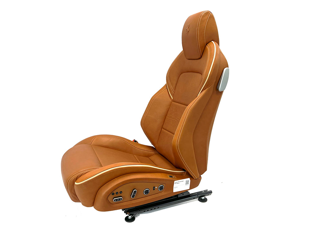 GENUINE FERRARI FF FRONT LEFT SEAT IN TAN WITH WHITE STITCHING