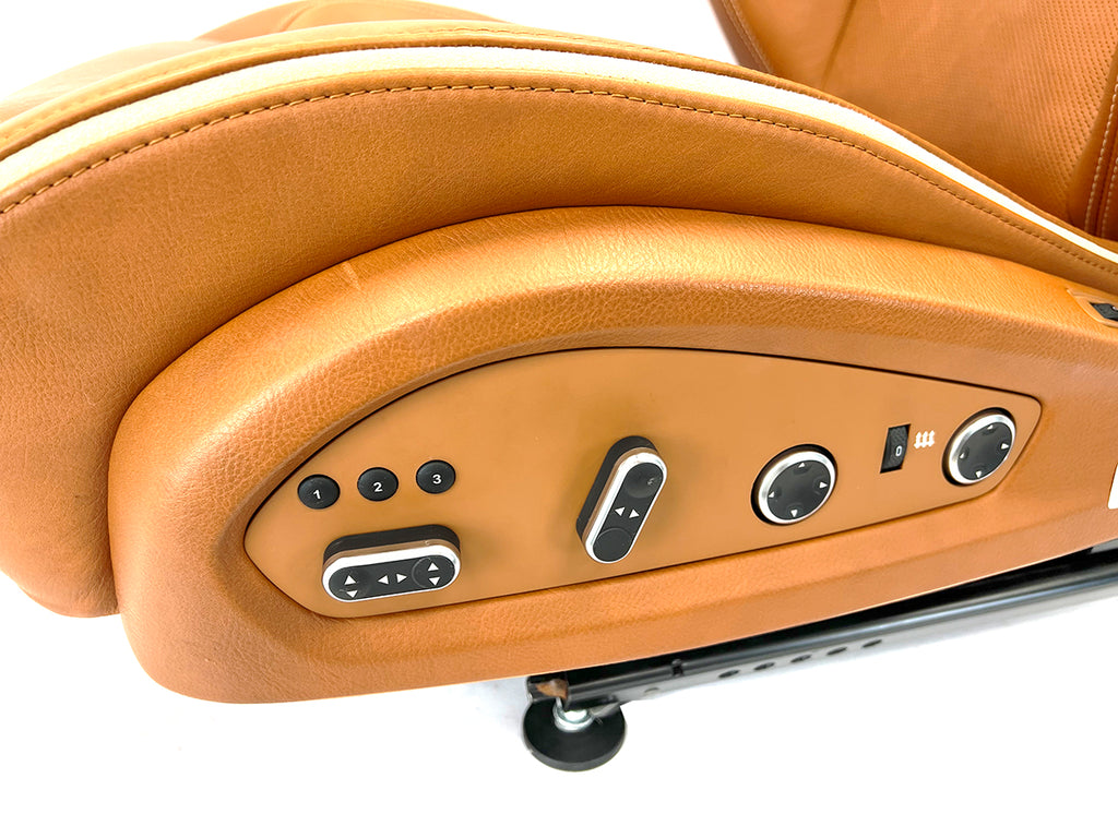 GENUINE FERRARI FF FRONT LEFT SEAT IN TAN WITH WHITE STITCHING
