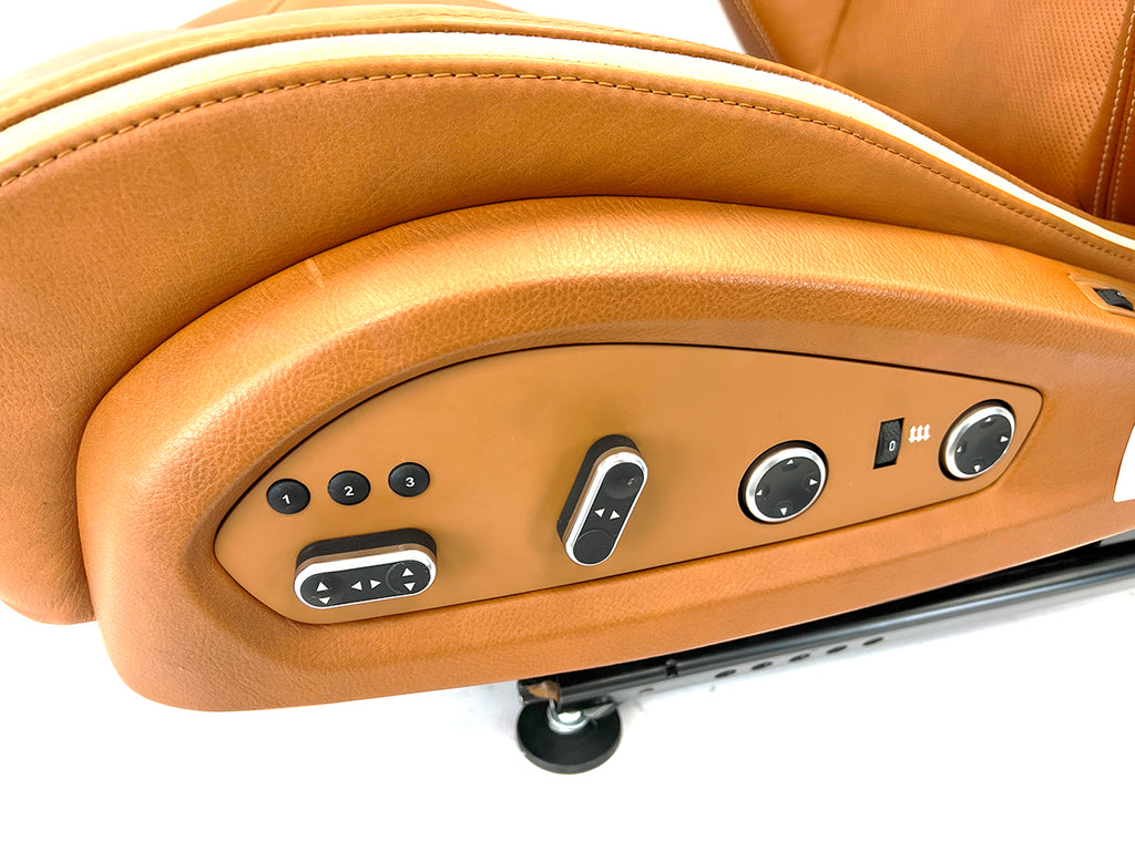 GENUINE FERRARI FF FRONT LEFT SEAT IN TAN WITH WHITE STITCHING