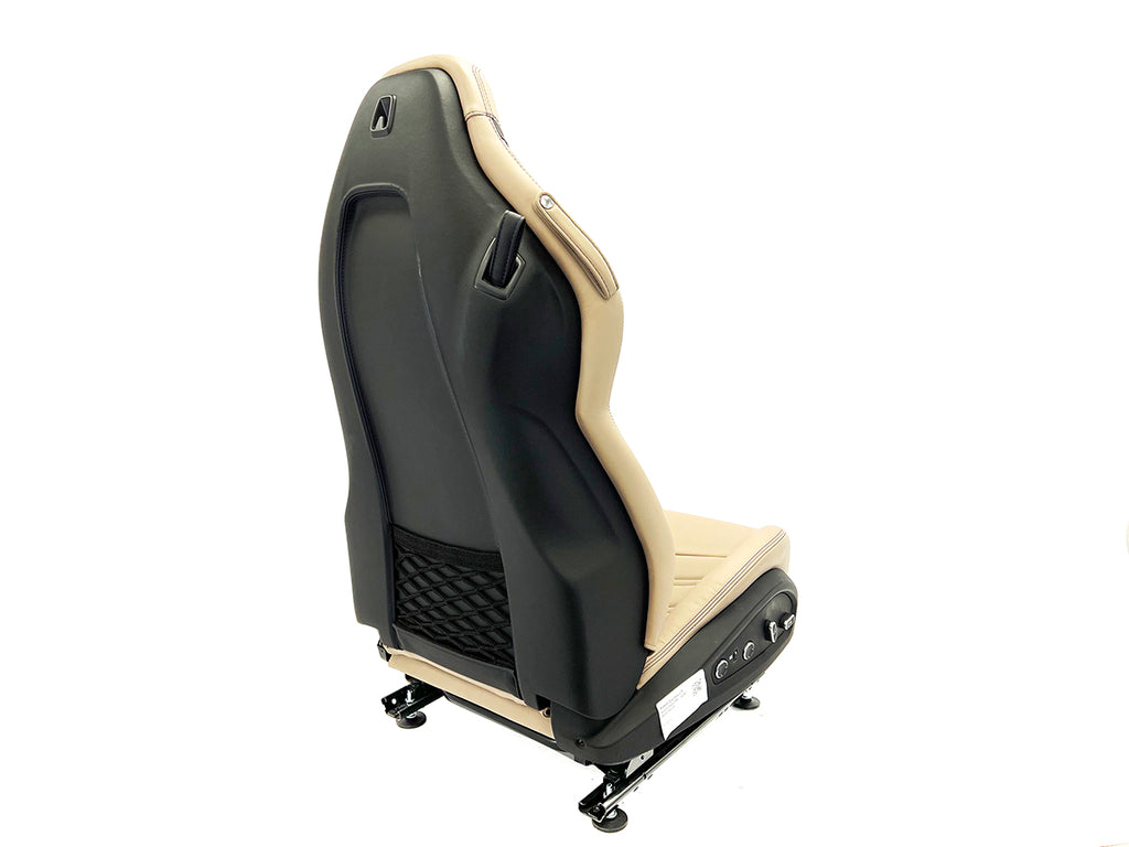 GENUINE FERRARI CALIFORNIA T FRONT RIGHT SEAT IN BEIGE WITH BLUE STITCHING