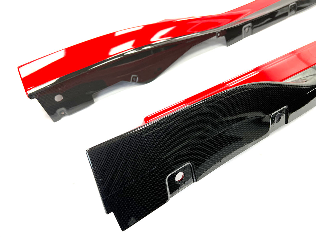 FERRARI F8 AERO CARBON SIDE SKIRTS SET - ROSSO CORSA 985881796 985881797