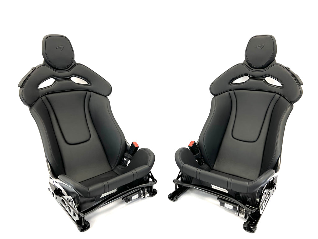 MCLAREN ELVA CARBON RACING BUCKET SEATS PAIR - BLACK LEATHER