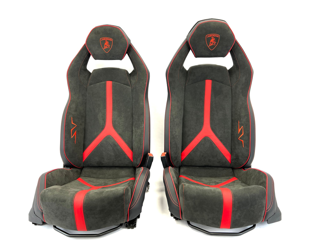 LAMBORGHINI AVENTADOR SV LP750-4 COMFORT SEATS IN BLACK-RED