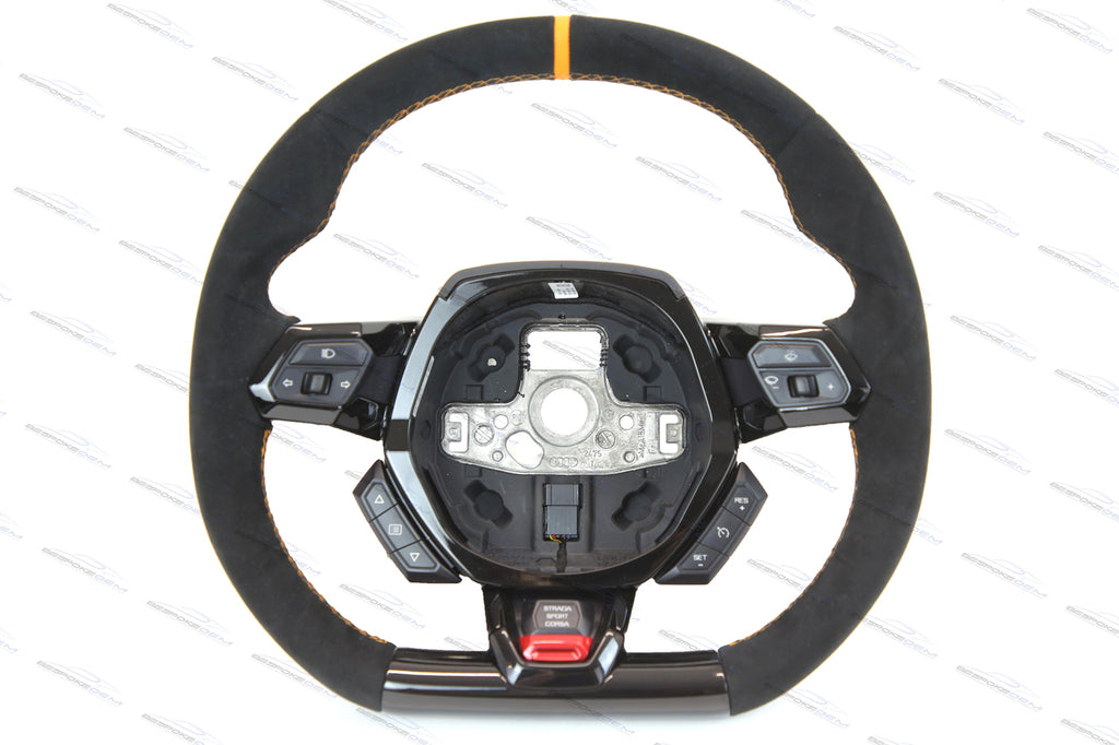 LAMBORGHINI HURACAN PERFORMANTE ALCANTARA STEERING WHEEL (WITH CRUISE CONTROL) - ORANGE  4T0419091BB