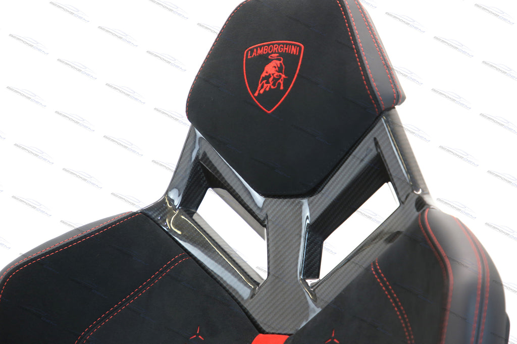 LAMBORGHINI HURACAN PERFORMANTE CARBON FIBRE BUCKET SEATS IN BLACK-RED